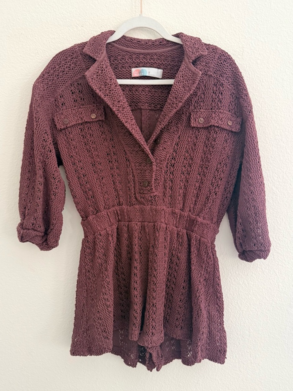 Free People Beach Ryan Crochet Knit Shorts Summer Romper Size XS